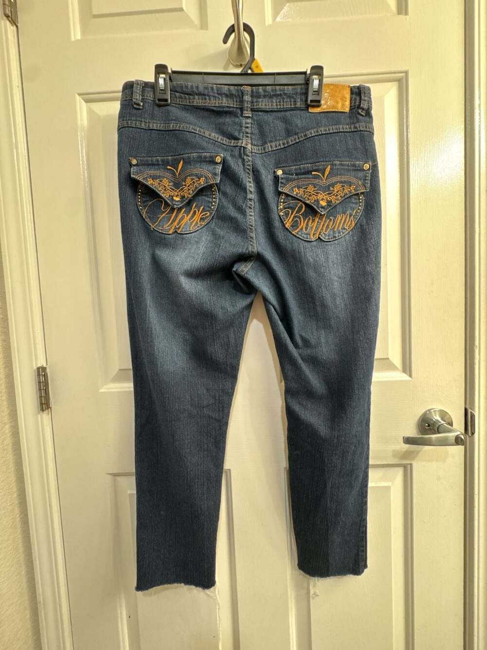 Apple Bottoms Y2K Dark Wash Embroidered Flap Pocket Denim Jeans Size 16